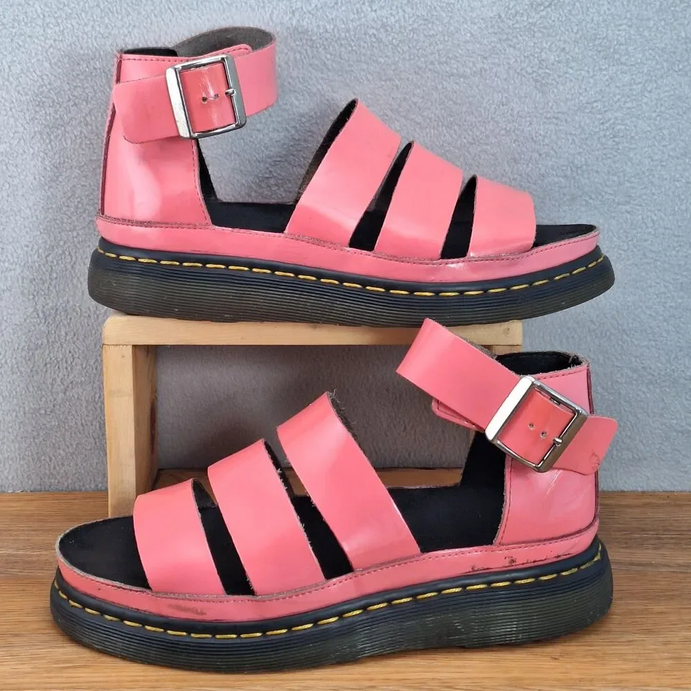 Dr. Martens Clarissa Women's 9 EU 41 Ankle Strap Sandals Pink Patent Leather